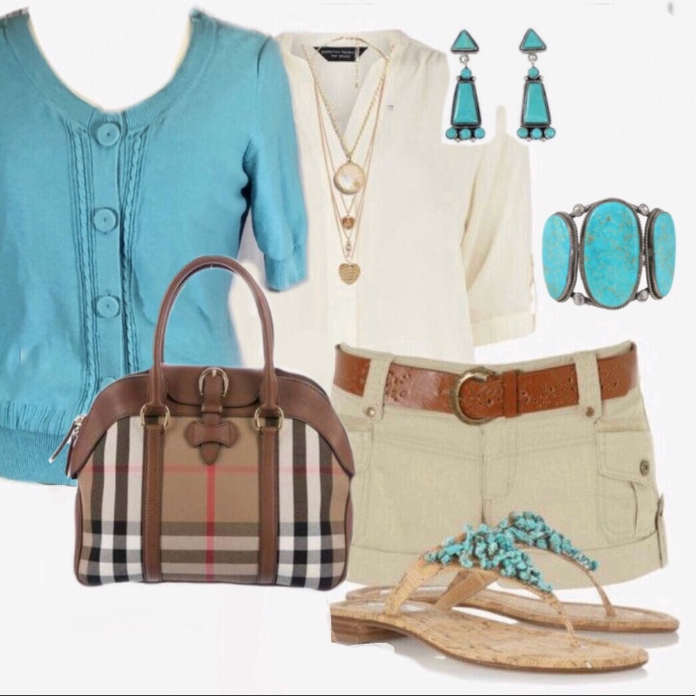 Liz & Co Blue Sweater Cardigan Kitted size Medium